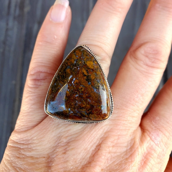 New Moroccan Seam Agate 925 Silver Ring. - Picture 9 of 16